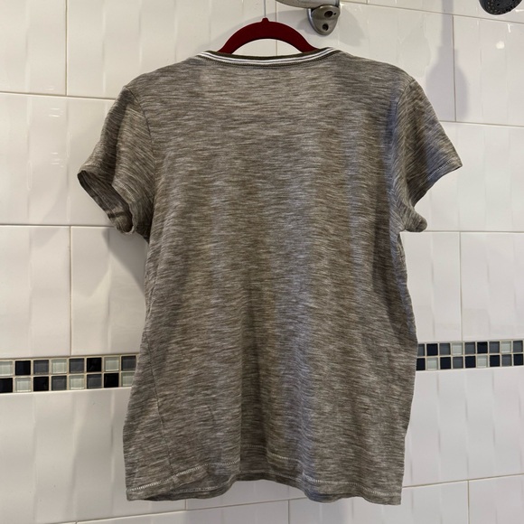 Madewell Cotton Whisper Tee Green Stripes, Classic T-Shirt, Medium - Picture 4 of 5